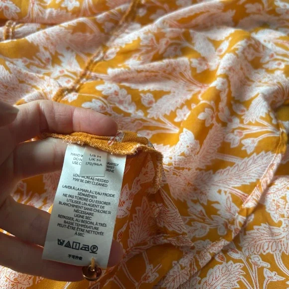 Anthropologie Sz M Mia Bohemian Semi Sheer Printed Flutter Sleeves Blouse Tunic - Picture 10 of 11